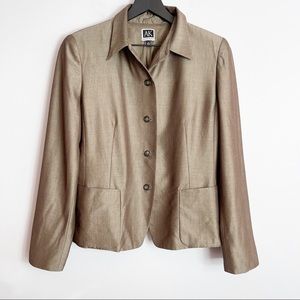 Anne Klein 12 Bronze Button Closure Jacket